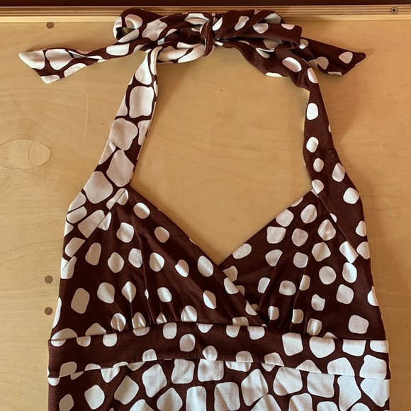 Diane Von Furstenburg Vintage Silk Halter Maxi Dress Size 4 - Picture 6 of 11